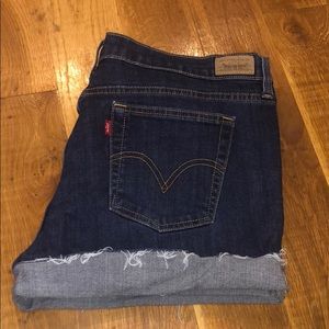 LEVIS Denim Jeans Cutoffs Shorts Distressed 12 14
